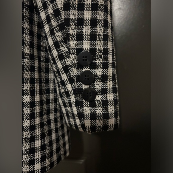 Zara hard to find rare black and white plaid 2 piece pants suit size medium - Picture 8 of 11